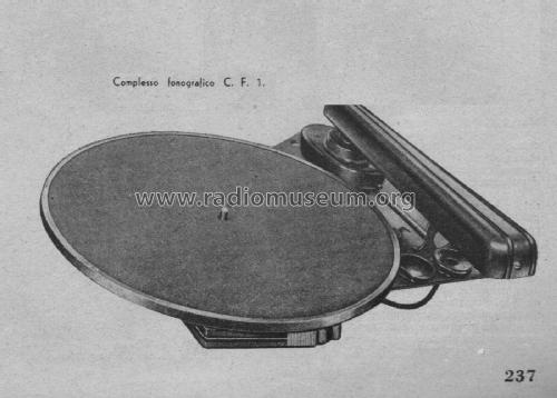 Complesso Fonografico CF1; Marconi Italiana (ID = 2669753) Sonido-V