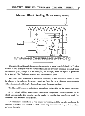 Direct Reading Decremeter ; Marconi's Wireless (ID = 2315434) Equipment