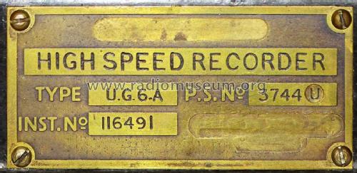 High speed recorder Type UG6A; Marconi's Wireless (ID = 2302436) Morse+TTY