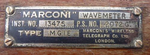 Wavemeter M.G.I.E; Marconi's Wireless (ID = 1713673) Ausrüstung