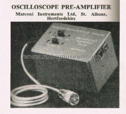 Oscilloscope Pre-Amplifier TM6591; Marconi Scientific (ID = 2659426) Ausrüstung