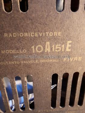 10A151E; Marelli Radiomarelli (ID = 3002701) Radio