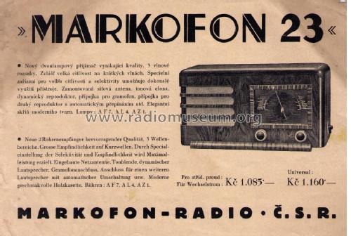 M23; Markofon-Radio, Ing. (ID = 3101360) Radio