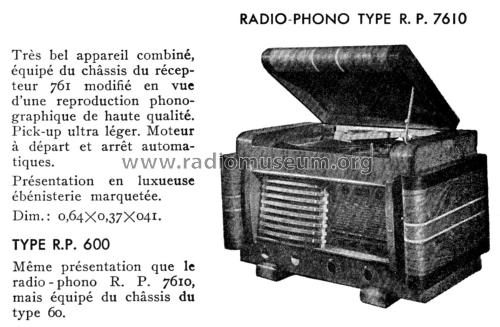 Radio-Phono RP600 Ch= 60; Marquett-Radio (ID = 1992152) Radio