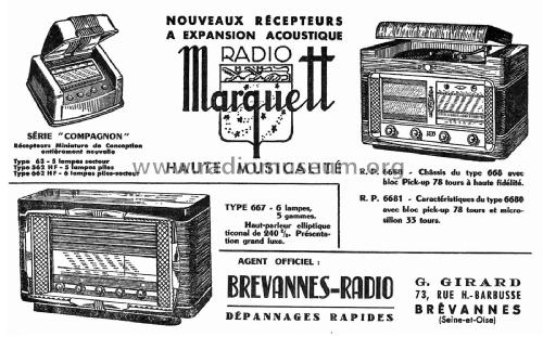 Radio-Phono RP6681 Ch= 668; Marquett-Radio (ID = 1992637) Radio