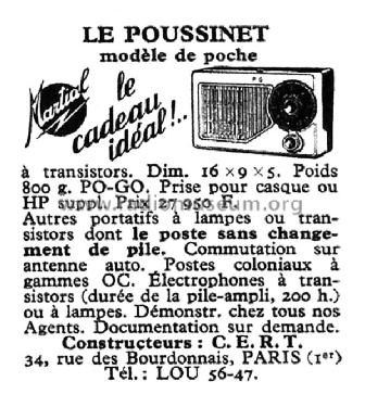 Le Poussinet 101T; Martial, CERT C.E.R. (ID = 2522249) Radio