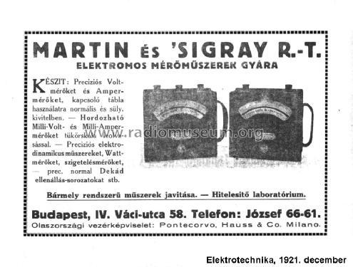 Präz.-Voltmeter System Sigray Modell 2-2; Martin es Sigray R.T (ID = 1601815) Ausrüstung
