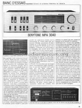 Benytone Stereo Amplifier MPA-3040; Marubeni Corp., (ID = 1786794) Ampl/Mixer