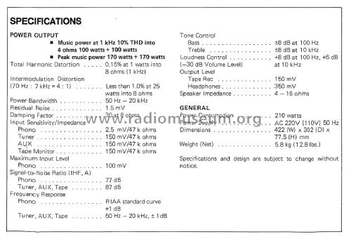 Benytone Stereo Integrated Amplifier M-2600A; Marubeni Corp., (ID = 1784737) Ampl/Mixer