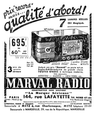 Poste à 7 lampes ; Marval-Radio; Paris (ID = 2518184) Radio