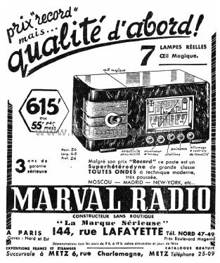 Poste à 7 lampes ; Marval-Radio; Paris (ID = 2518185) Radio