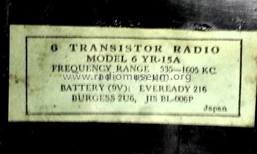 Transistor 6 6YR-15A; Marvel brand name, (ID = 1979246) Radio