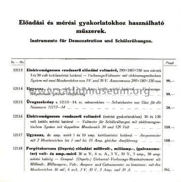 Demonstrációs Voltmérő 12116; Marx és Mérei (ID = 2046696) Equipment