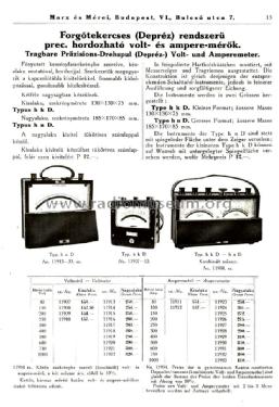 Depréz rendszerű hordozható voltmeter 11910-250 V; Marx és Mérei (ID = 2040780) Equipment