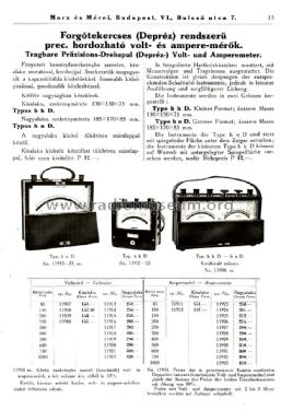 Depréz rendszerű hordozható ampermeter 11911-50 A; Marx és Mérei (ID = 2040786) Equipment