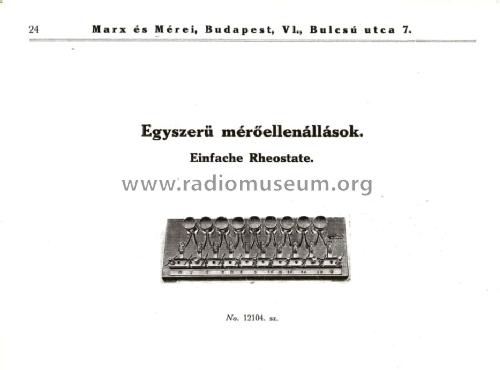 Egyszerű Mérőellenállás ; Marx és Mérei (ID = 2046372) Equipment