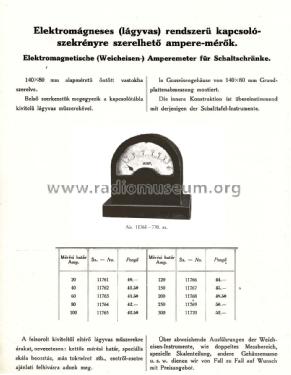 Elektromágneses Ampermérő Kapcsolószekrénybe ; Marx és Mérei (ID = 2037376) Equipment