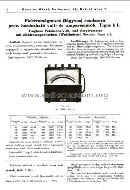 Elektromágneses Hordozható Voltmérő h L. 11897- 750V; Marx és Mérei (ID = 2039128) Ausrüstung