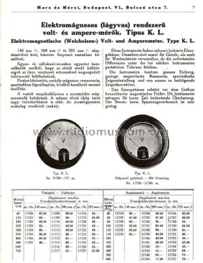 Elektromágneses Voltmérő K.L.; Marx és Mérei (ID = 2034844) Equipment