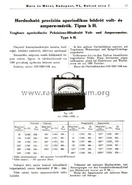Hordozható preciziós aperiodikus hődrót ampermérő 11206-1000 A; Marx és Mérei (ID = 2041195) Equipment