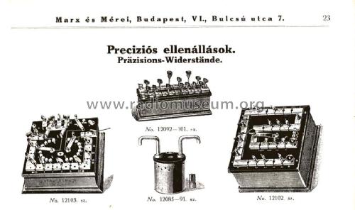 Kompensatios Készülék 12103; Marx és Mérei (ID = 2045923) Equipment