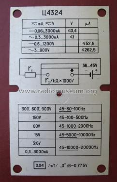 Vielfachmeßgerät C4324 {Ц4324} [U4324]; Mashpriborintorg Маш (ID = 776149) Equipment