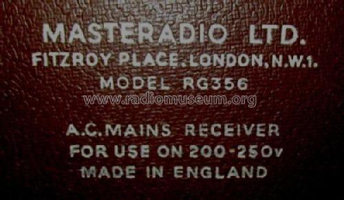 Mastergram RG356; Masteradio, London (ID = 1952301) Radio