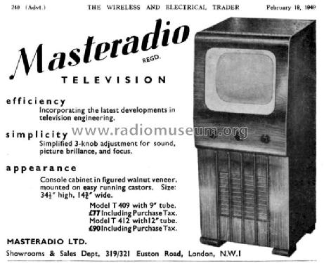 T409; Masteradio, London (ID = 1047605) Televisore