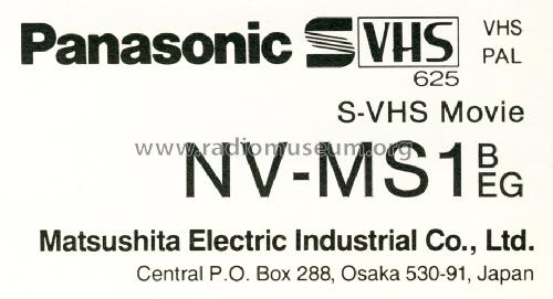 Panasonic S-VHS Movie Camera NV-MS1; Panasonic, (ID = 1330841) R-Player