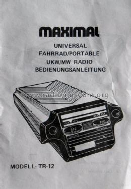 AM/FM Space Shuttle Fahrrad-Radio TR-12; Maximal Marke? / (ID = 2174497) Radio