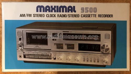 AM/FM Stereo Clock Radio / Stereo Cassette Recorder 9500; Maximal Marke? / (ID = 2701795) Radio