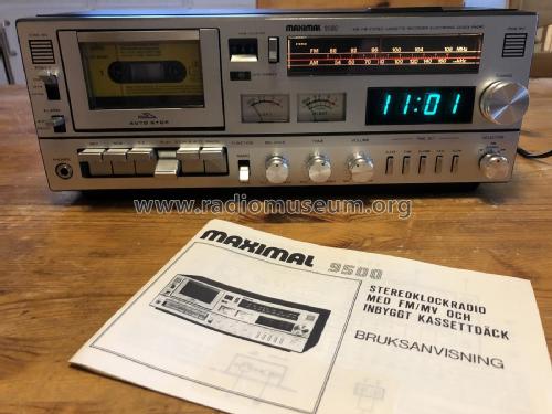 AM/FM Stereo Clock Radio / Stereo Cassette Recorder 9500; Maximal Marke? / (ID = 2701797) Radio