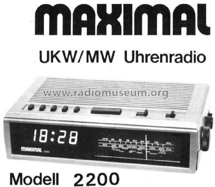 Uhrenradio 2200; Maximal Marke? / (ID = 747067) Radio