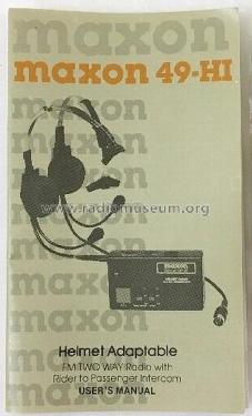 FM 2-Way Helmet Radio with Intercom 49-HI; Maxon America Inc.; (ID = 2765494) Commercial TRX