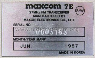 Maxcom 7E Alert Mobile Transceiver ; Maxon America Inc.; (ID = 1135637) Citizen