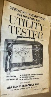 Utility Tester 200; Maxon Electronics, (ID = 2777881) Equipment