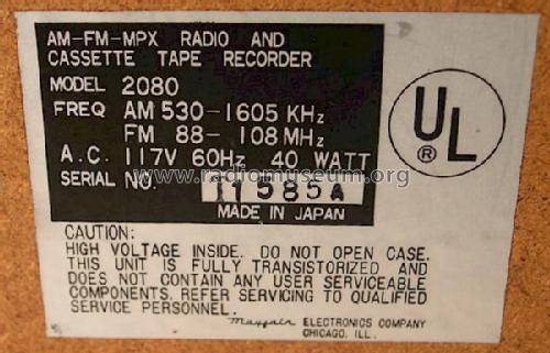 AM-FM Multiplex Cassette 2080; Mayfair Electronics (ID = 1182730) Radio