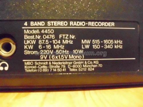 4-Band Stereo Radio-Recorder 4450; MBO Schmidt & (ID = 2720804) Radio