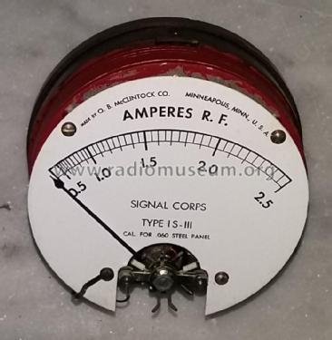 Signal Corps 'Amperes R. F.' Ammeter IS-III; McClintock Co., O. B (ID = 2350004) Equipment