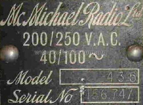 435 ; McMichael Radio Ltd. (ID = 225142) Radio