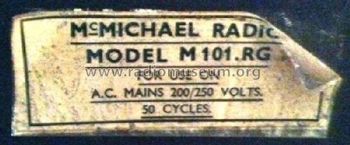 M101RG; McMichael Radio Ltd. (ID = 2065312) Radio