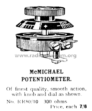 Potentiometer ; McMichael Radio Ltd. (ID = 671756) Radio part