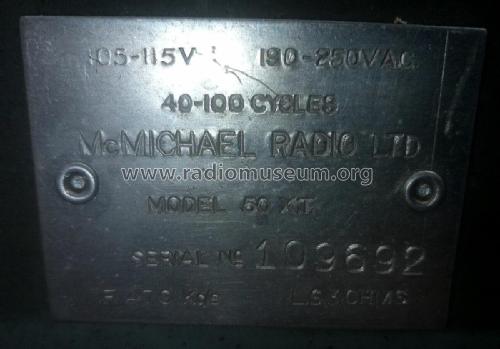 50 XT; McMichael Radio Ltd. (ID = 2917386) Radio