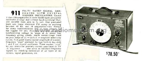 Sweep Signal Generator 911; McMurdo Silver Co., (ID = 3038772) Equipment