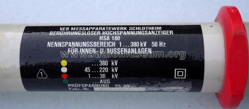 Berührungsloser Hochspannungsanzeiger HSA180; Meßapparatewerk (ID = 2082767) Equipment