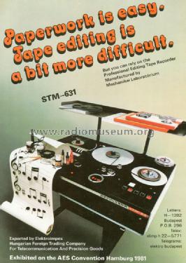 Studio magnetofon STM-631; Mechanikai (ID = 894329) Sonido-V