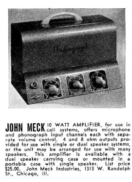 10 Watt Amplifier ; Meck, John, (ID = 1150345) Ampl/Mixer