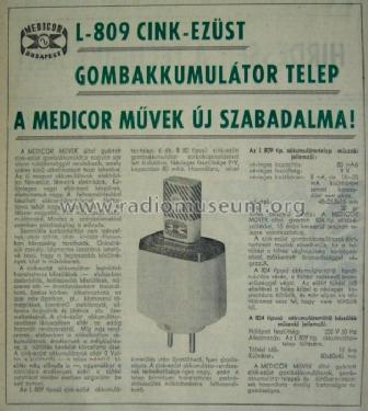 Akkumulator L809; Medicor Müvek; (ID = 649865) Altri tipi