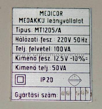 Power Supply MT1205/A; Medicor Müvek; (ID = 1724465) Power-S