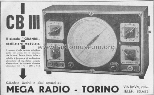 Oscillatore Modulato CB-III; Mega Radio Mega (ID = 2669777) Equipment